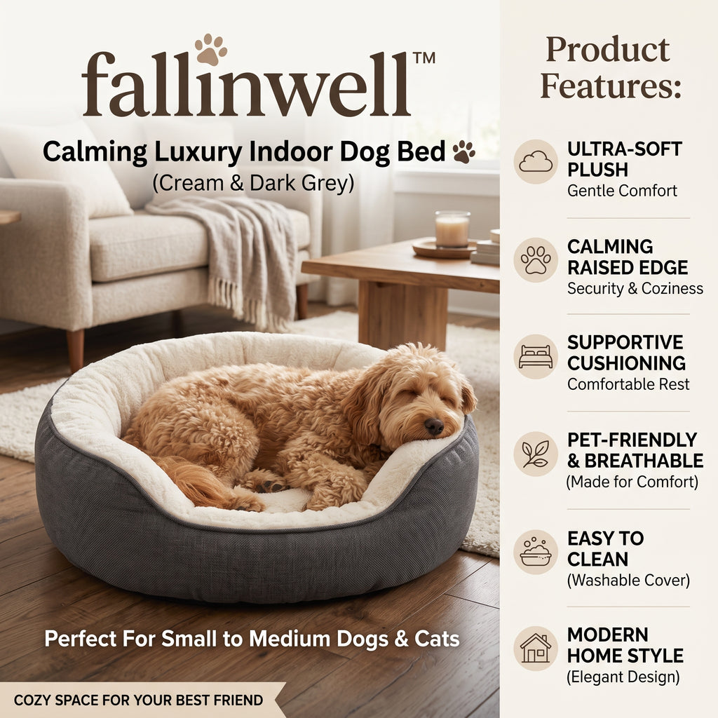fallinwell™ Calming Luxury Indoor Dog Bed 🐾