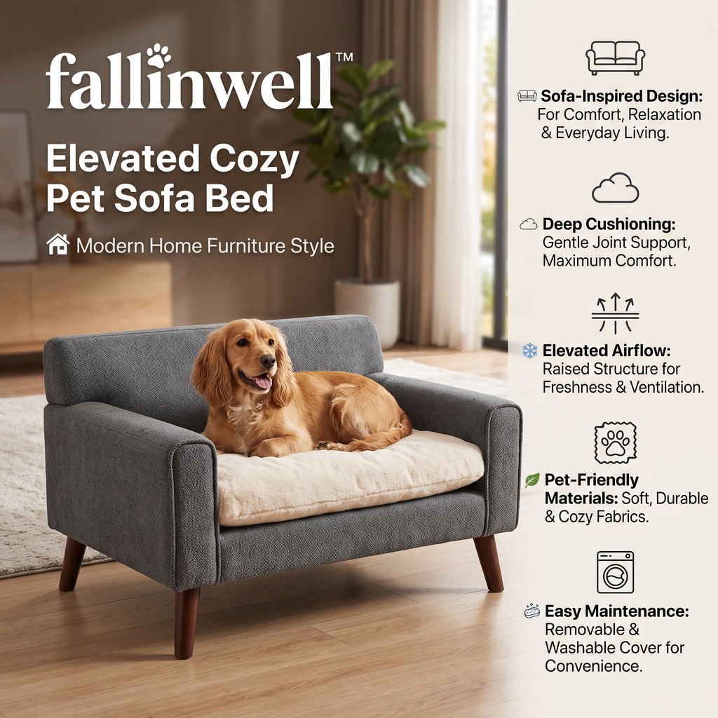 fallinwell™ Elevated Cozy Pet Sofa Bed 🐾